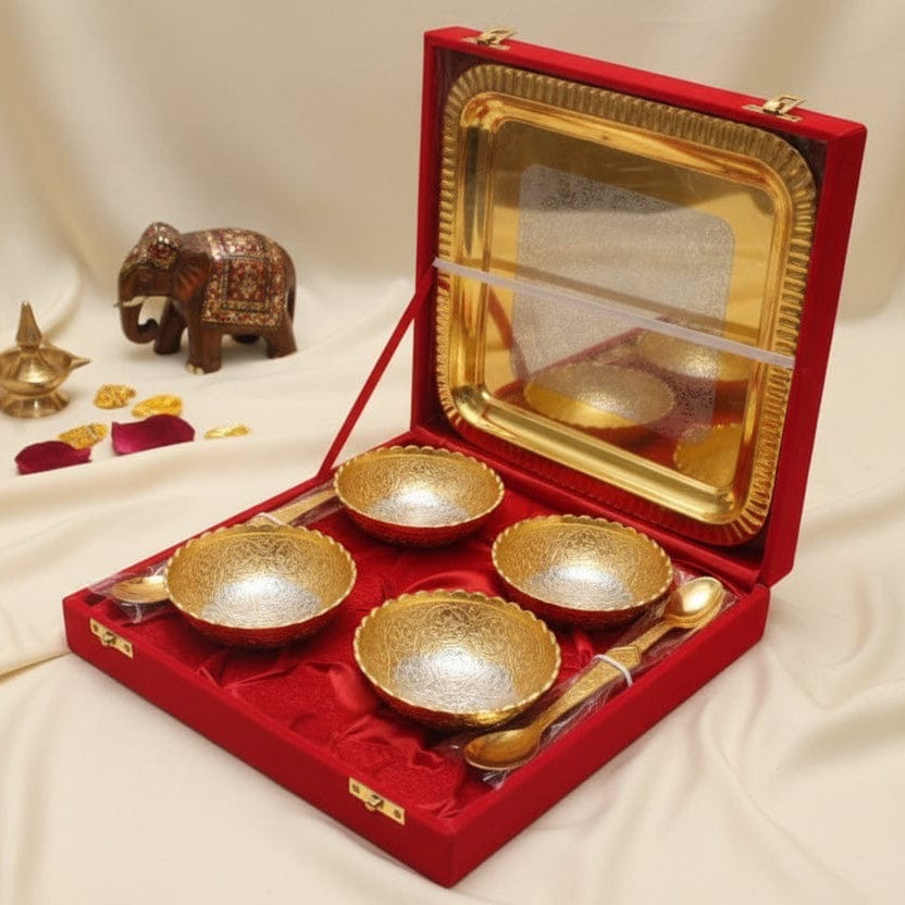 Suvarna Amrit – 99% Silver-Plated Royal Serving Set