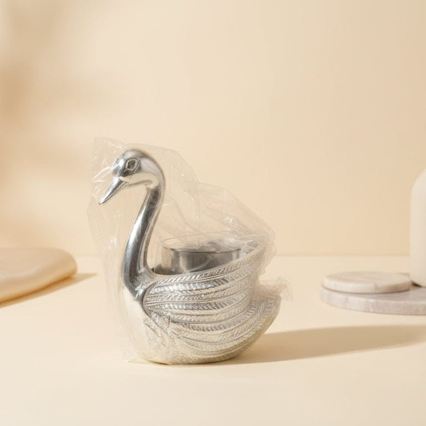 Hansika Silver Swan Diya Holder