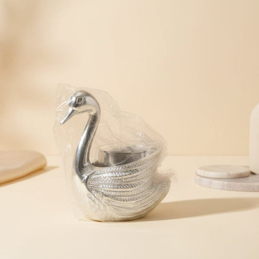 Hansika Silver Swan Diya Holder