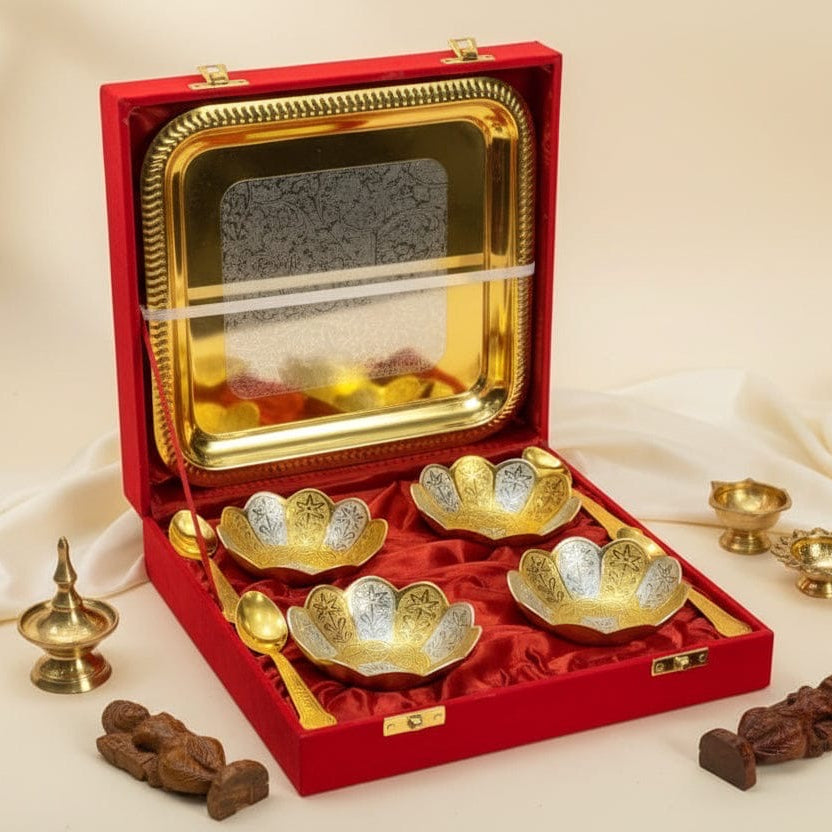 Padma Vaibhav – 99% Silver-Plated Royal Blossom Set