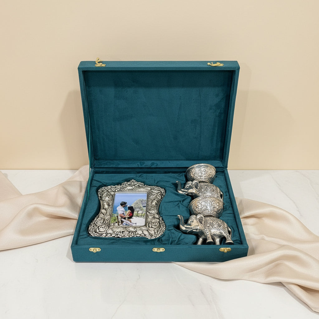 Gajraj Smriti – 99% Silver-Plated Heritage Gift Ensemble