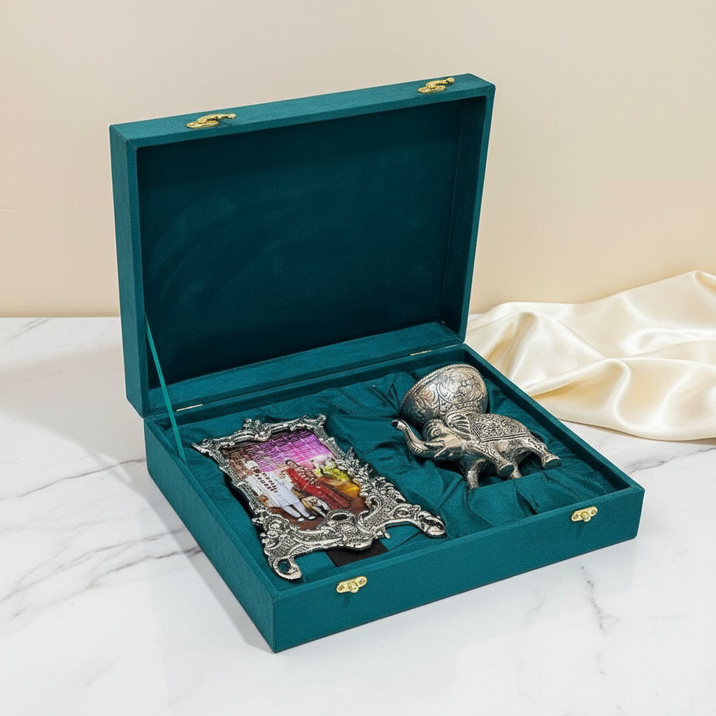 Gaj Shobha – 99% Silver-Plated Elegance Keepsake Set