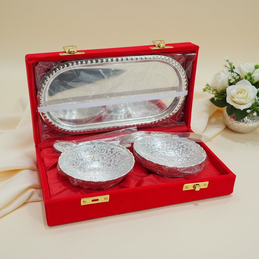 Rajat Rasoi – 99% Silver-Plated Serving Elegance Set