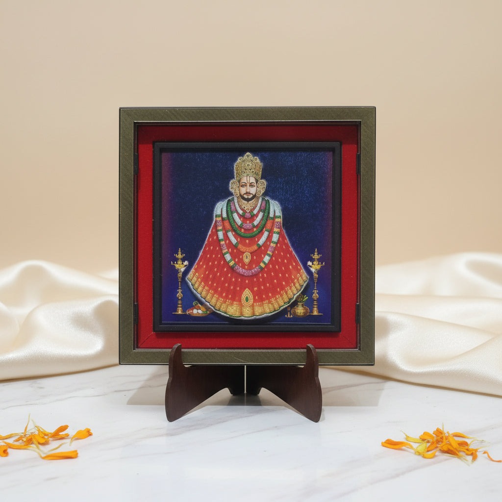 Sacred Khatu Shyam Ji: 99 Silver-Plated Devotional Frame