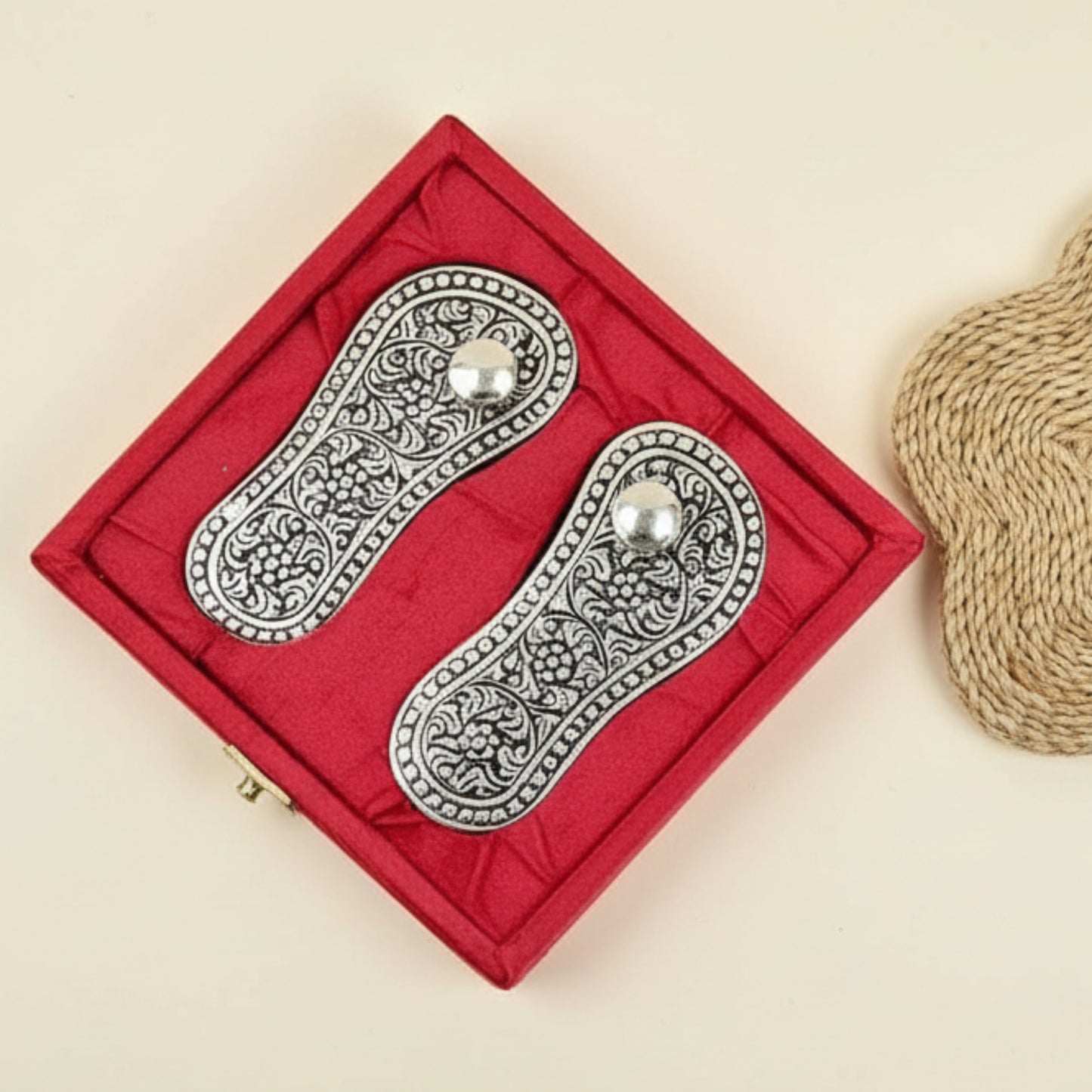 Silver-Plated Charan Paduka