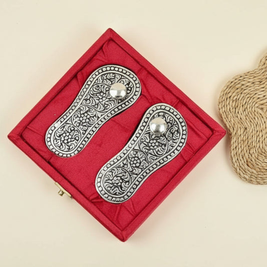 Silver-Plated Charan Paduka