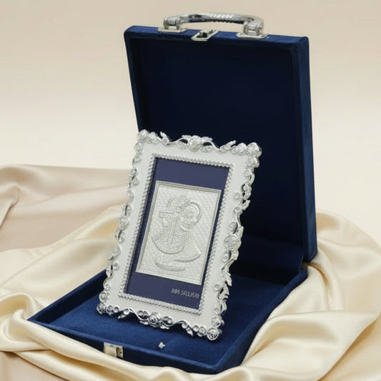 999 Pure Silver Radha Krishna Decorative Photo Frame