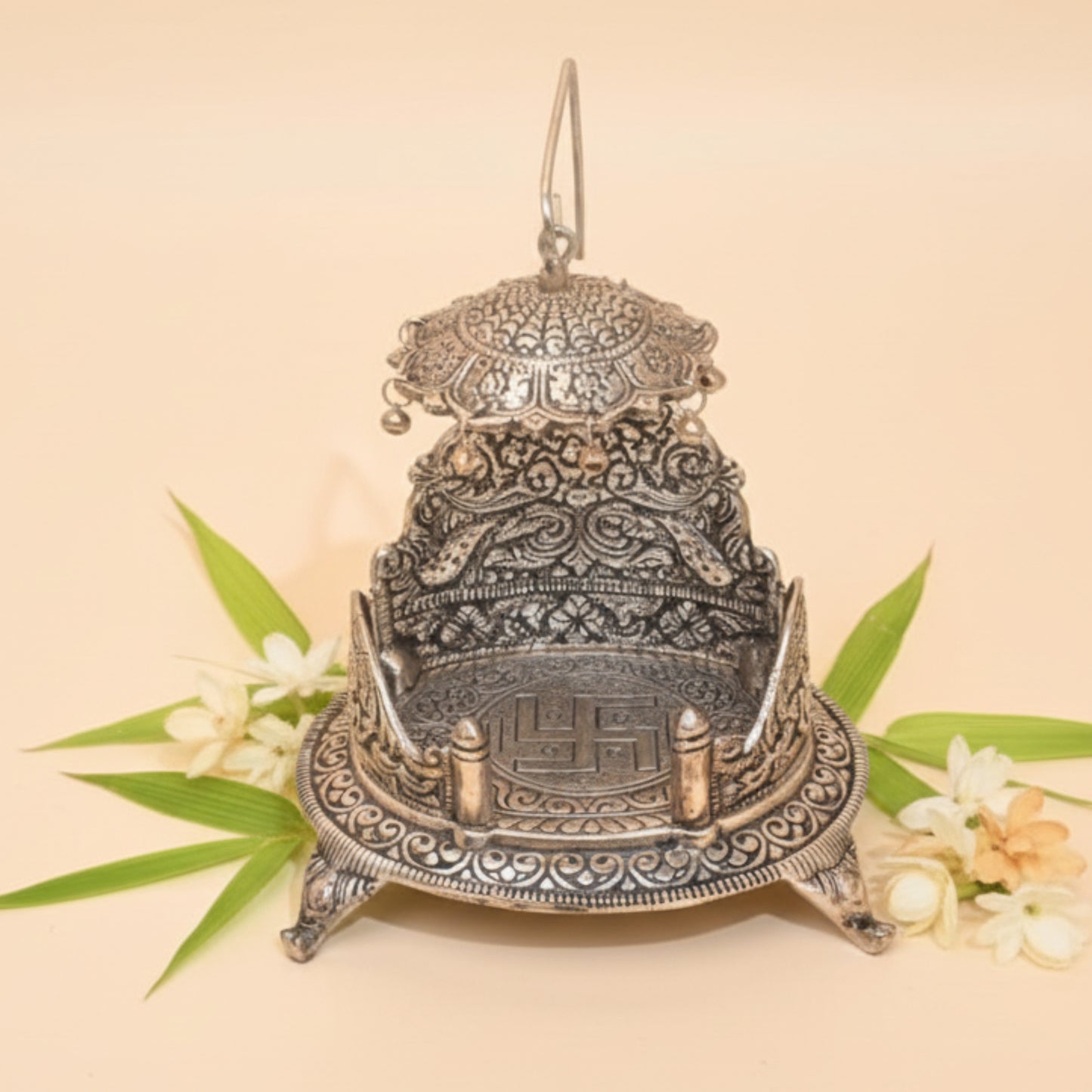 Antique Silver Vastu Turtle Incense Holder (Dhoop Dani)